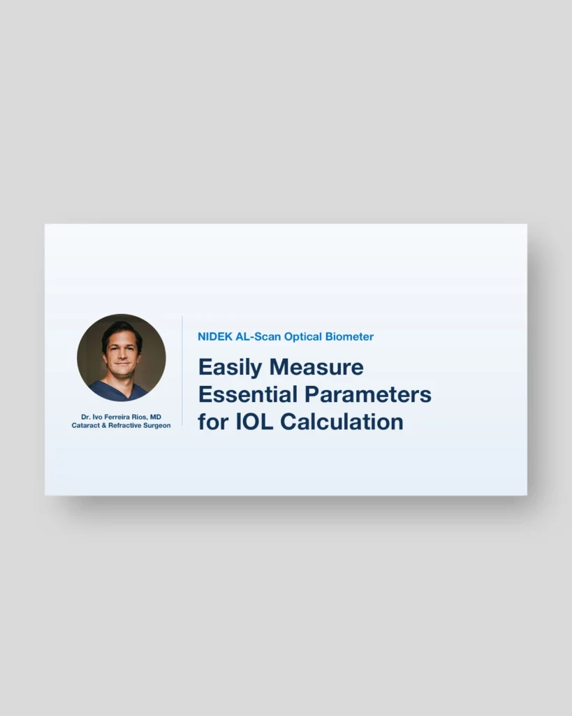 Easily Measure Essential Parameters For Iol Calculation